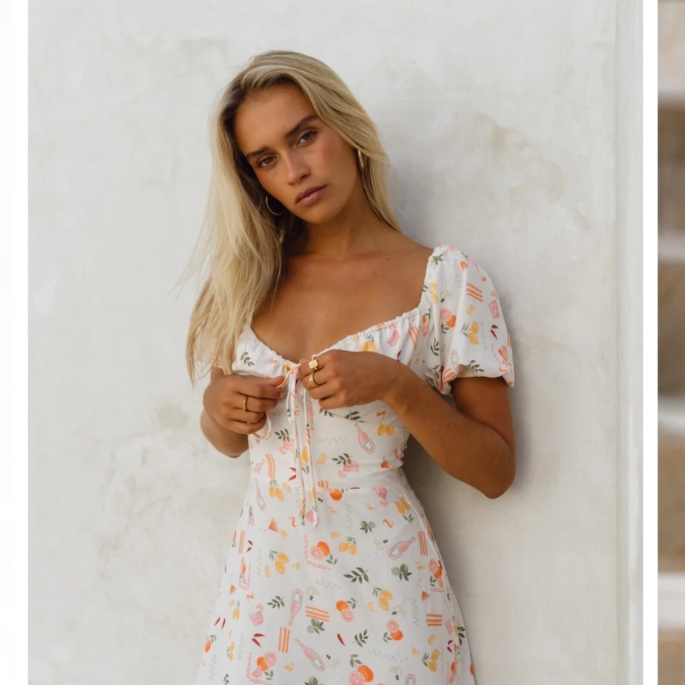 Floral White Dress